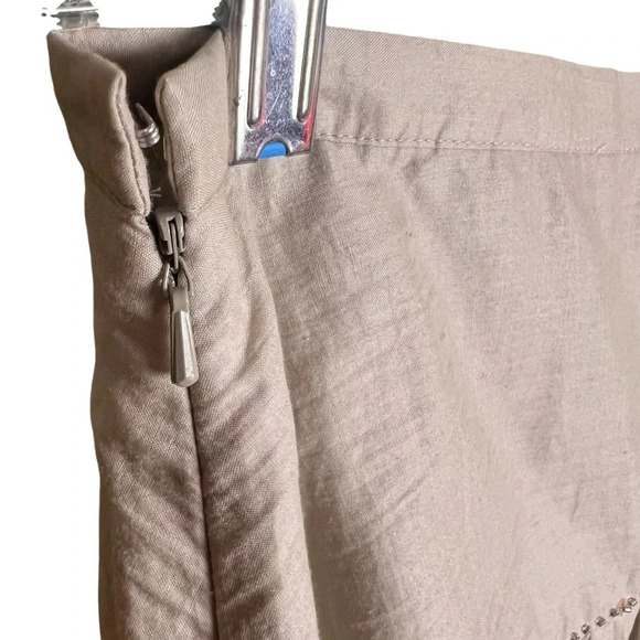 Talbots Tan A Line beautiful beaded lines for added sparkle sophistication Sz 16 - Picture 7 of 12